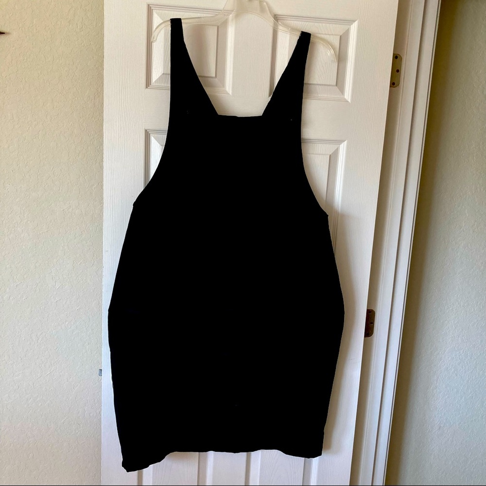 Zanzea cotton overall dress in black XXL